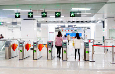 Subway station pedestrian access gates