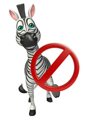 Fototapeta na wymiar Zebra cartoon character with stop sign