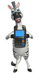 cute Zebra cartoon character with swap machine