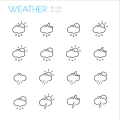 Obraz premium Weather Line gray icons