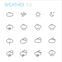 Weather Line gray icons