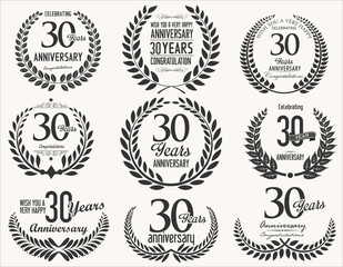 Anniversary Laurel wreath retro vintage collection 
