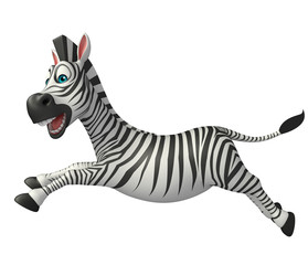 Fototapeta na wymiar fun run Zebra cartoon character
