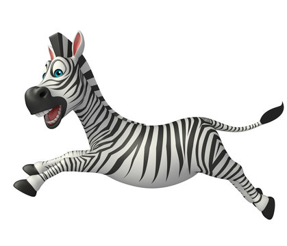 fun run Zebra cartoon character