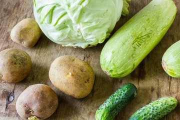 Many different vegetables