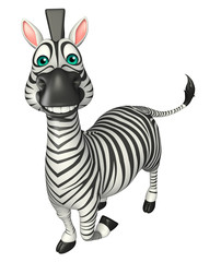 Fototapeta na wymiar funny Zebra cartoon character