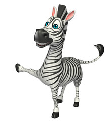 Fototapeta na wymiar fun pointing Zebra cartoon character