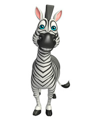 Obraz na płótnie Canvas funny Zebra cartoon character