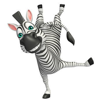 Fototapeta funny Zebra cartoon character