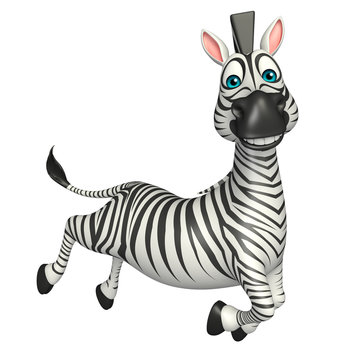 fun run Zebra cartoon character