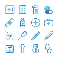 Basic Medical Equipment icons set