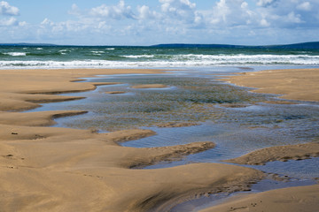 Fototapeta na wymiar rippled water on beautiful sandy beach