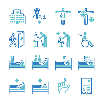 Hospital icons set