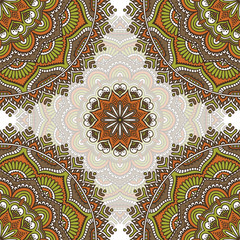 Ethnic floral seamless pattern