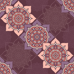 Ethnic floral seamless pattern