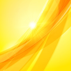 Abstract orange yellow background. Vector illustration. Summer background. Wave background with light effects