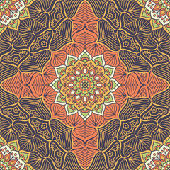 Ethnic floral seamless pattern