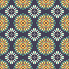 Ethnic floral seamless pattern