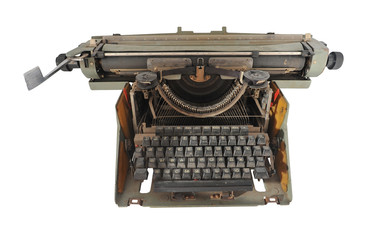 Fototapeta na wymiar dusty old Russian typewriter