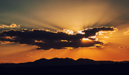 beautiful sunset and clouds
