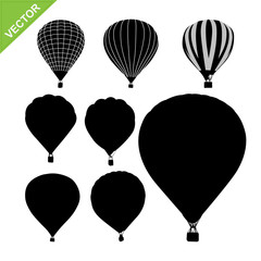 Fototapeta premium Hot air balloon silhouettes vector