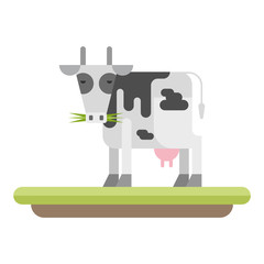 Farm animal. Cow. Vector flat style  illustration.