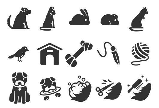Stock Vector Illustration: Pet icons set 1