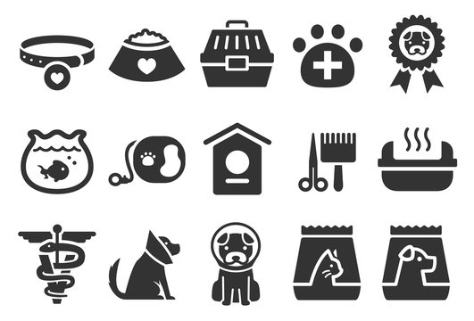 Stock Vector Illustration: Pet icons set 2