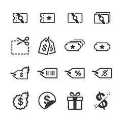 Promotions and discount icon set