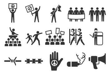 Protest and riot icons
