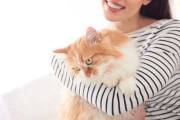 Cheerful girl is having rest with pet