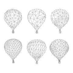 Obraz premium Hot air balloon polygon vector