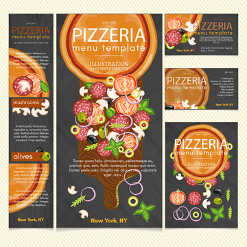 Pizza restaurant menu template vector