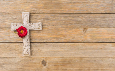 Kreuz Rose Trauer Tod Beileid Anteilnahme