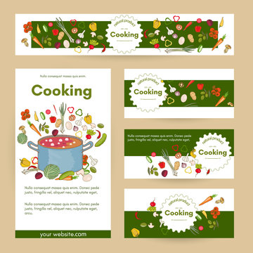 Cooking restaurant menu template hand drawn vector illustration