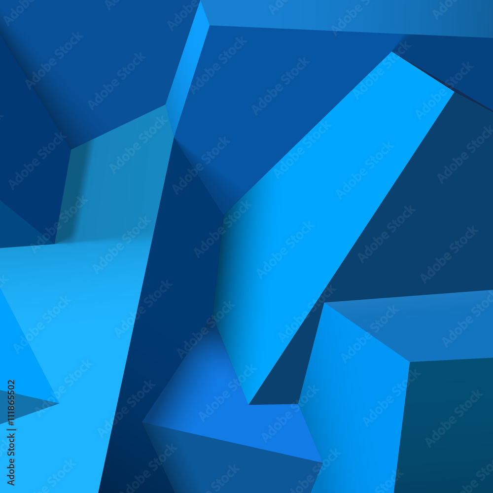 Poster Abstract background with overlapping blue cubes