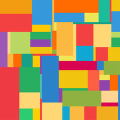 Flat colorful pattern with chaotic rectangles