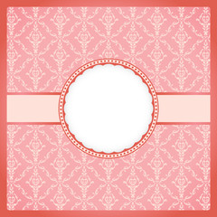 Pink round vintage frame