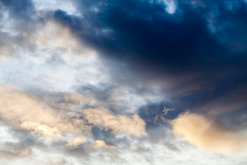 colorful dramatic sky with cloud at sunset