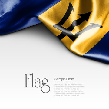 Flag of Barbados on white background. Sample text.