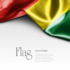 Flag of Bolivia on white background. Sample text. - obrazy, fototapety, plakaty