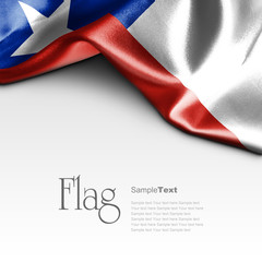 Flag of Chile on white background. Sample text.