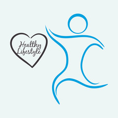 Healthy lifestyle design. Bodybuilding illustration. white backg