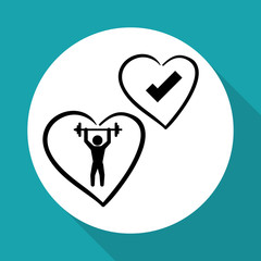 Healthy lifestyle design. fitness concept. white background