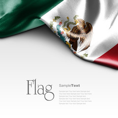 Flag of Mexico on white background. Sample text.