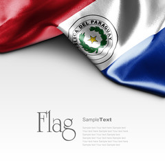 Flag of Paraguay on white background. Sample text.