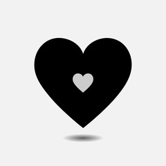Heart Icon Vector. Round icon flat design.