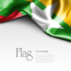 Flag of Burma on white background. Sample text.