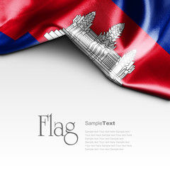 Flag of Cambodia on white background. Sample text.