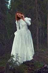 Fototapeta premium woman the mystical forest